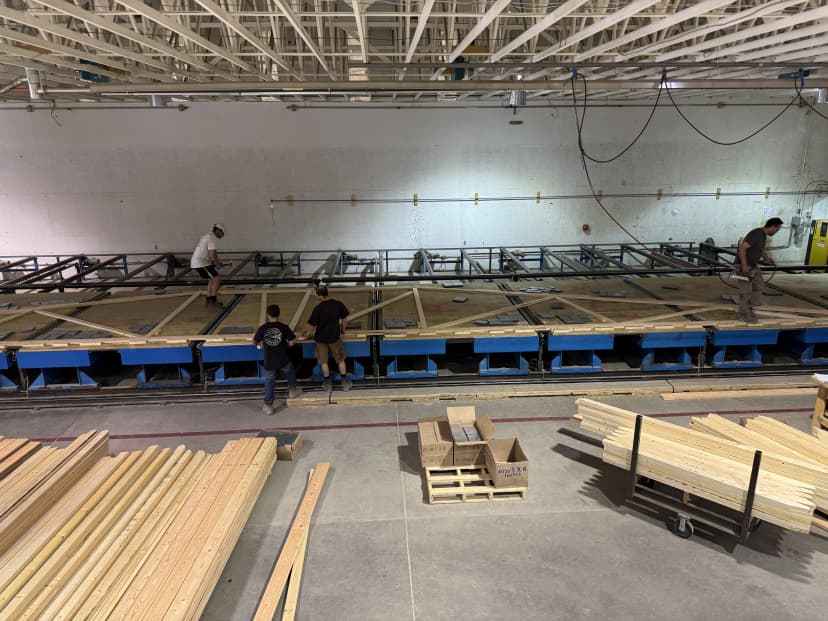 Worker on jig assembly table
